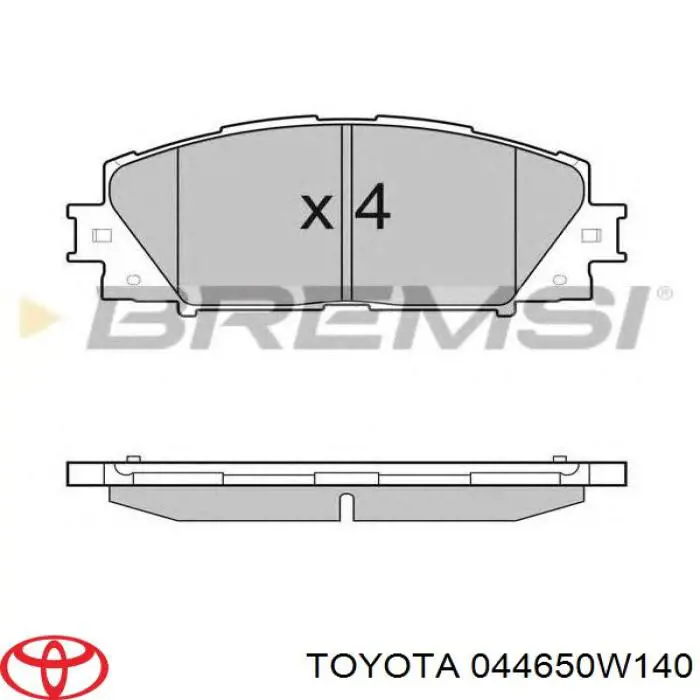 Колодки гальмівні передні, дискові 044650W140 Toyota