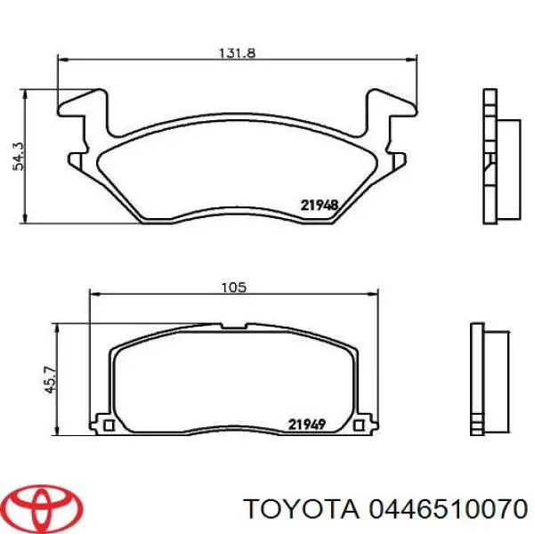 0446510070 Toyota колодки гальмівні передні, дискові