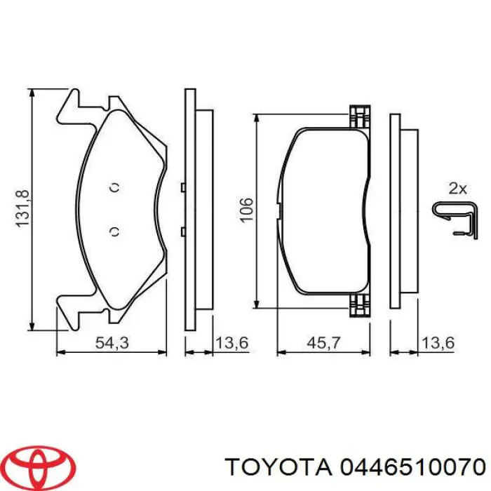 Гальмівні колодки Toyota 0446510070 ціна, від 16.34 USD