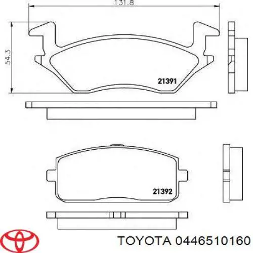0446510160 Toyota колодки гальмівні передні, дискові