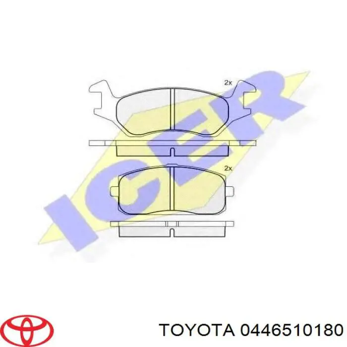 0446510180 Toyota колодки гальмівні передні, дискові