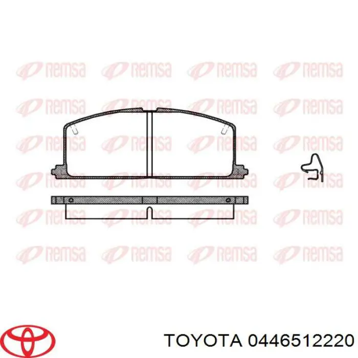 0446512220 Toyota колодки гальмівні передні, дискові