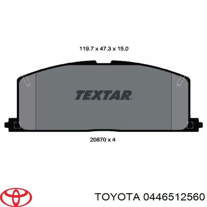 0446512560 Toyota колодки гальмівні передні, дискові