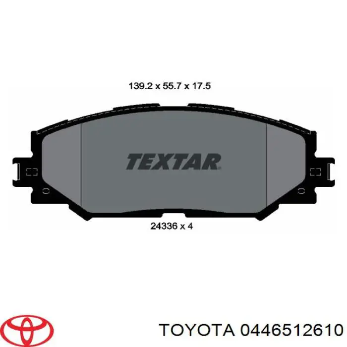 0446512610 Toyota колодки гальмівні передні, дискові