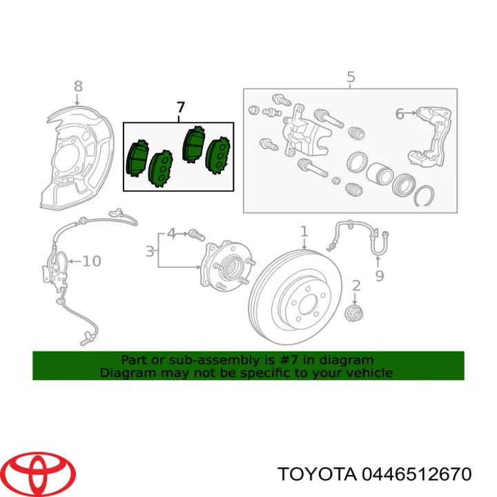 0446512670 Toyota Передні гальмівні колодки