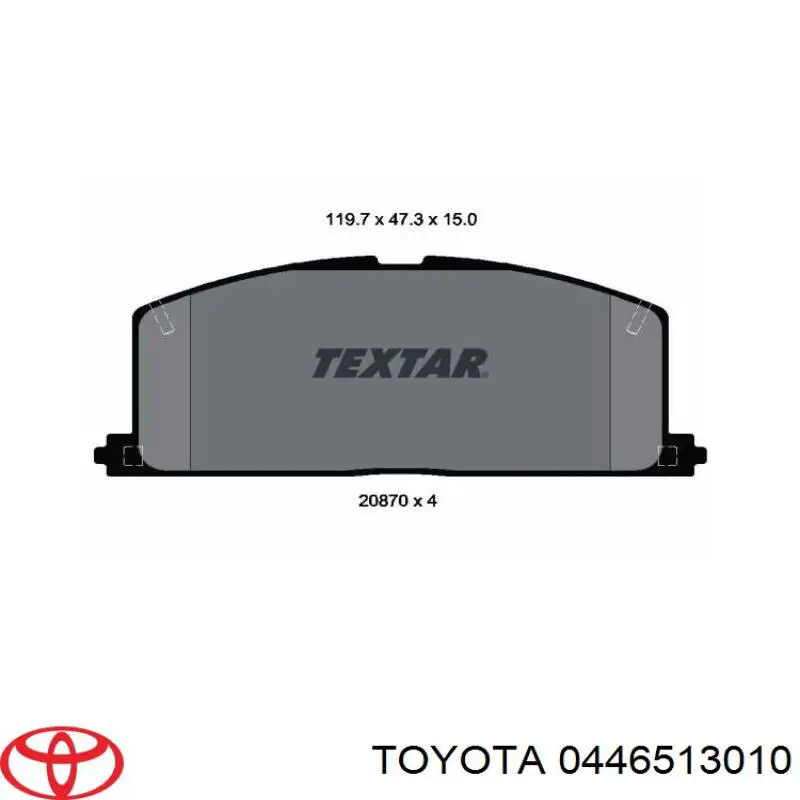 Гальмівні колодки Toyota 0446513010 ціна, від 14.46 USD