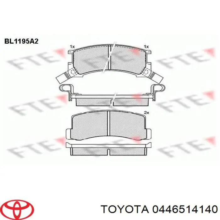 Передні тормозні колодки 0446514140 Toyota