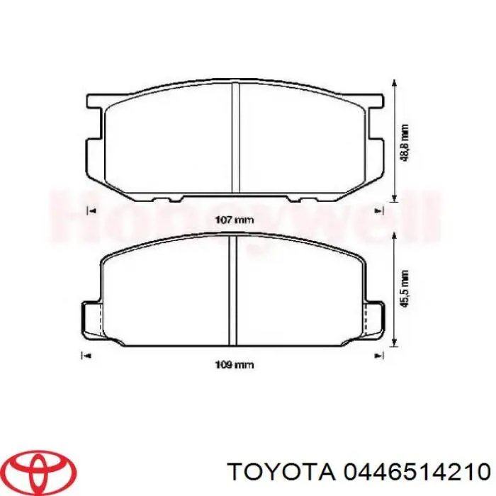 Купити 0446514210 Toyota Колодки гальмівні передні, дискові