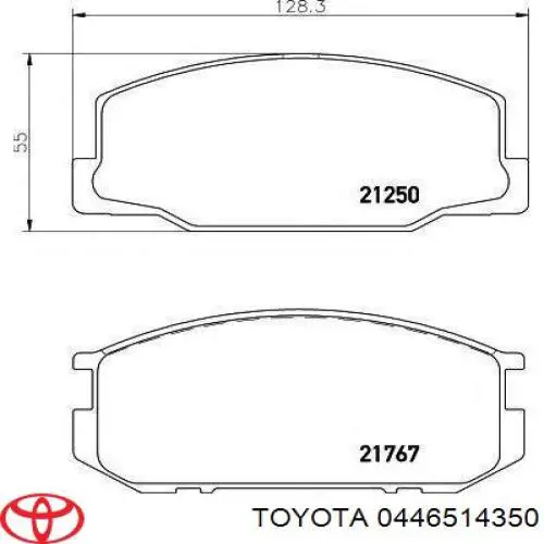 0446514350 Toyota колодки гальмівні передні, дискові