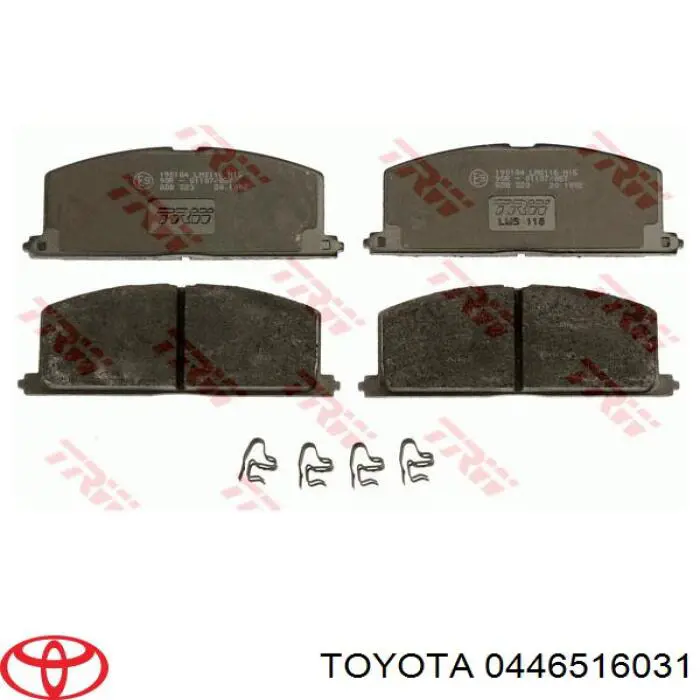 0446516031 Toyota колодки гальмівні передні, дискові