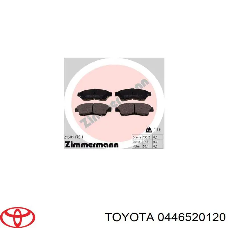 Тормозні колодки Toyota 0446520120