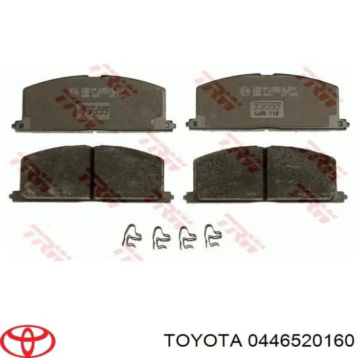 0446520160 Toyota колодки гальмівні передні, дискові