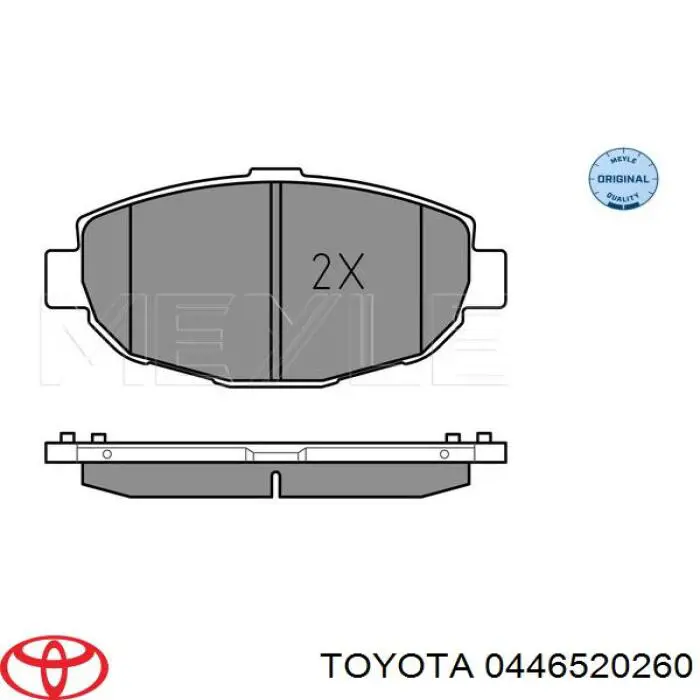 Купити 0446520260 Toyota Колодки гальмівні передні, дискові