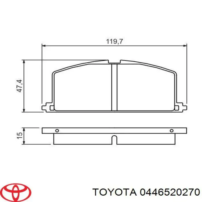 Купити 0446520270 Toyota Колодки гальмівні передні, дискові