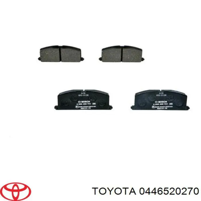 0446520270 Toyota колодки гальмівні передні, дискові