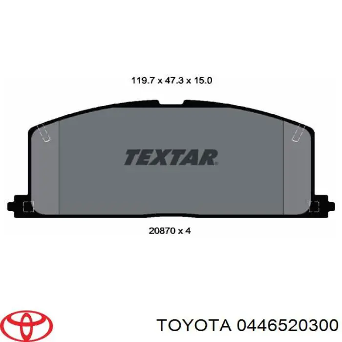 Купити 0446520300 Toyota Колодки гальмівні передні, дискові