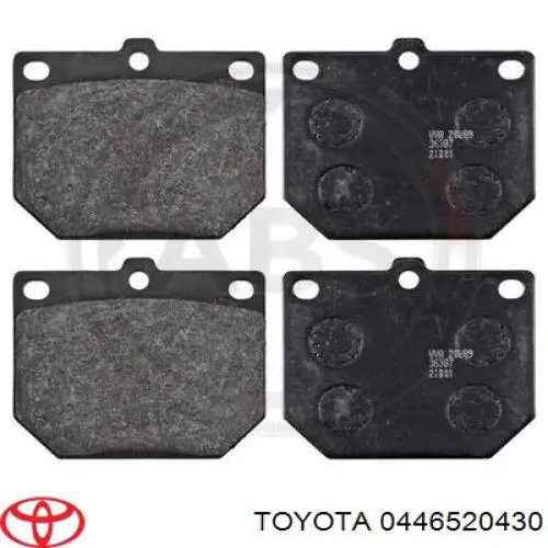 0446520430 Toyota колодки гальмівні передні, дискові