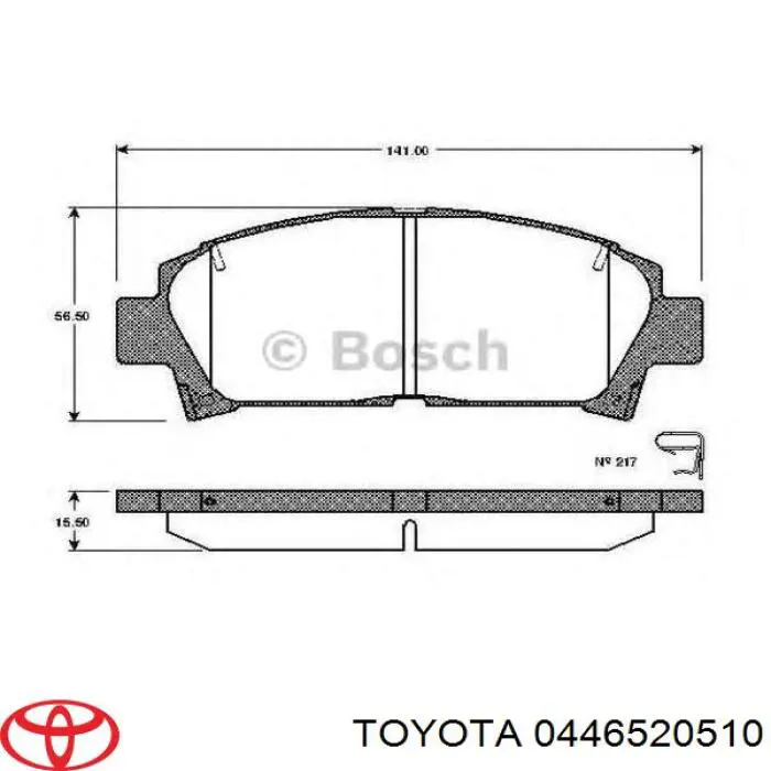 Купити 0446520510 Toyota Колодки гальмівні передні, дискові