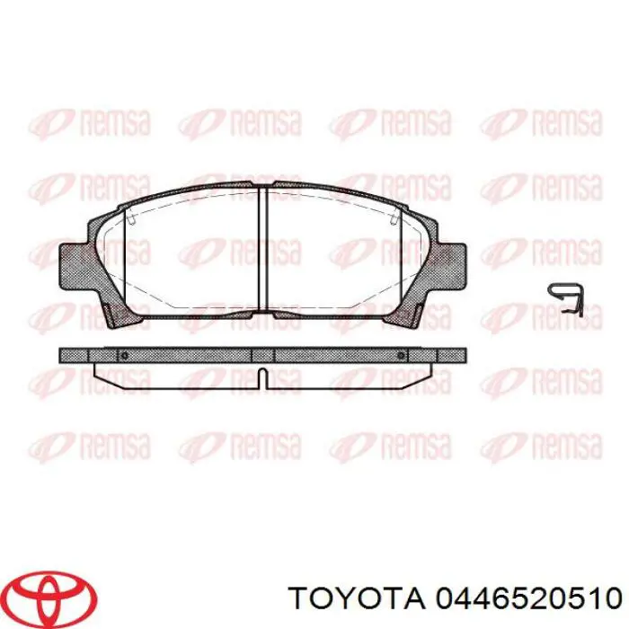 0446520510 Toyota колодки гальмівні передні, дискові