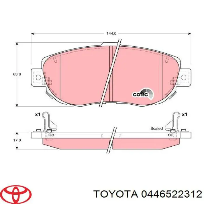 Гальмівні колодки Toyota 0446522312 ціна, від 26.43 USD