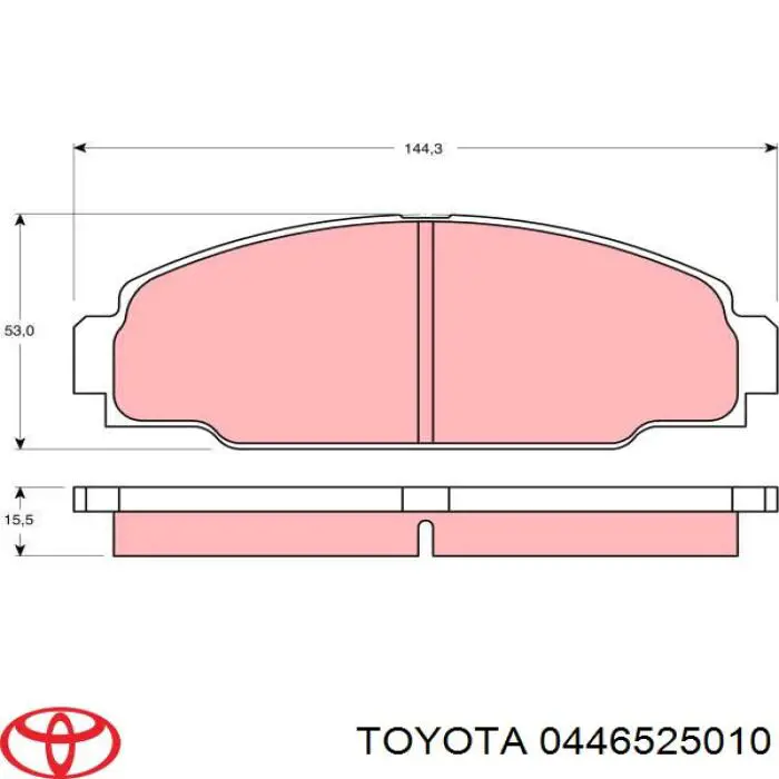 446525070 Toyota колодки гальмівні передні, дискові