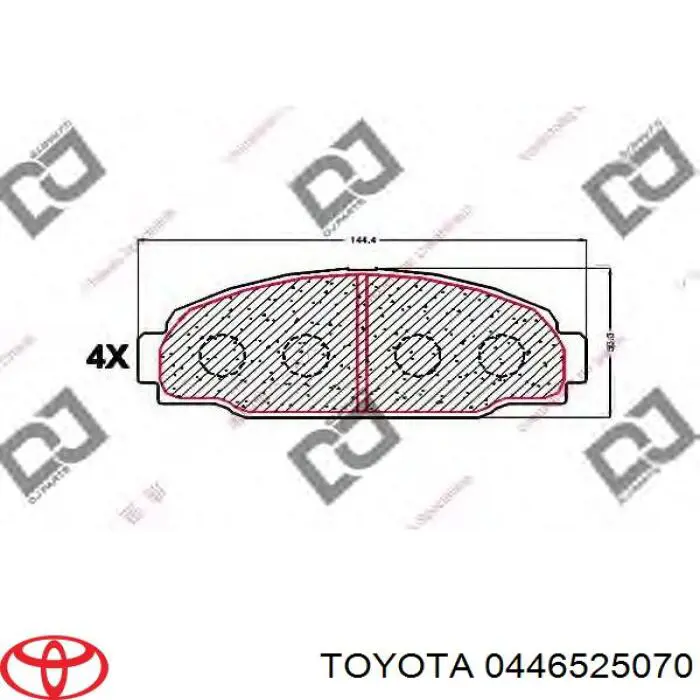 0446525070 Toyota колодки гальмівні передні, дискові