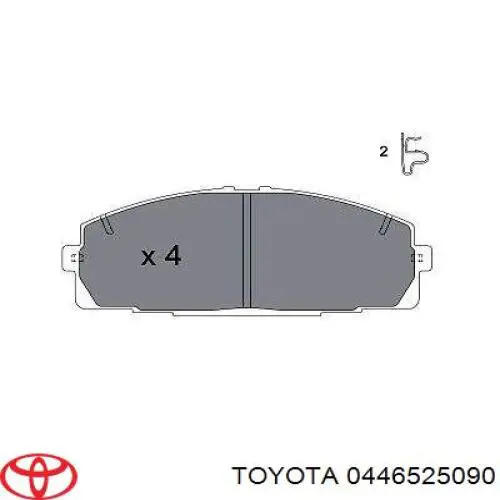 0446525090 Toyota Передні гальмівні колодки