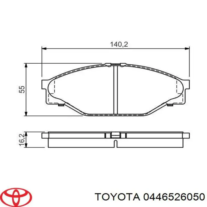 0446526050 Toyota колодки гальмівні передні, дискові