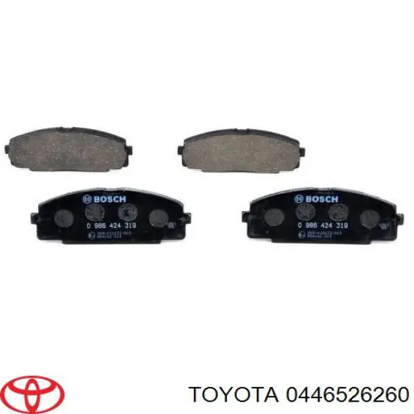 Колодки гальмівні передні, дискові 0446526260 Toyota