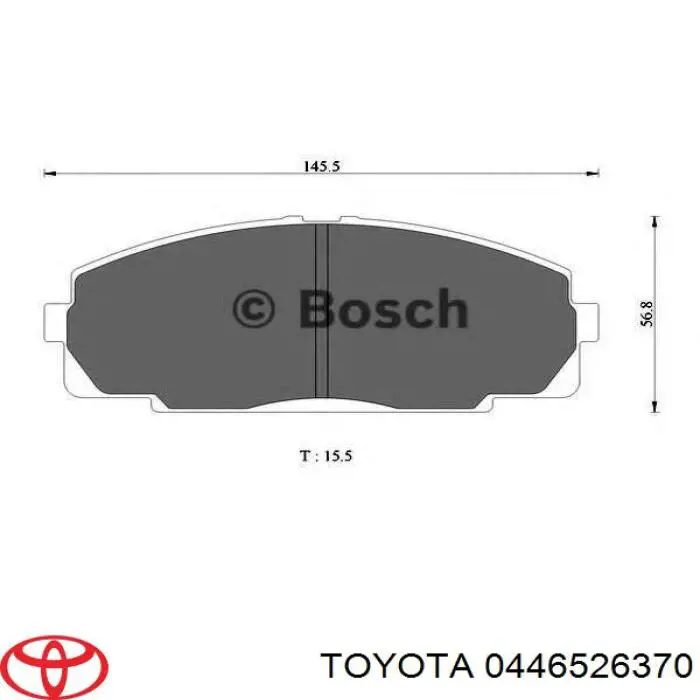 Передні тормозні колодки 0446526370 Toyota