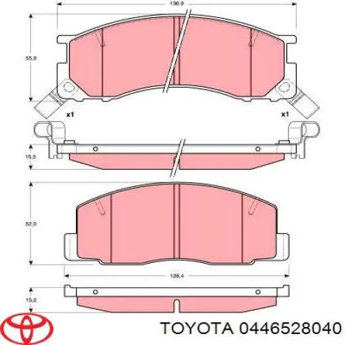 Гальмівні колодки Toyota 0446528040 ціна, від 31.96 USD
