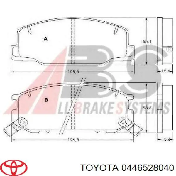 Купити 0446528040 Toyota Колодки гальмівні передні, дискові