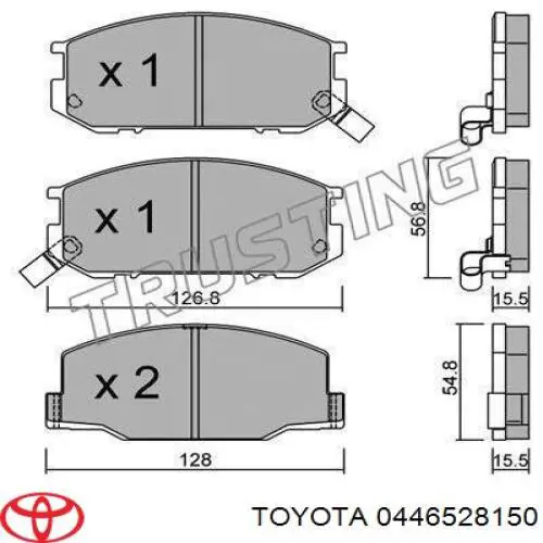 0446528150 Toyota колодки гальмівні передні, дискові