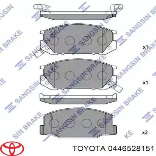 0446528151 Toyota колодки гальмівні передні, дискові