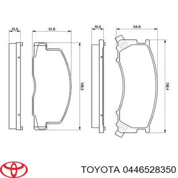 0446528350 Toyota колодки гальмівні передні, дискові