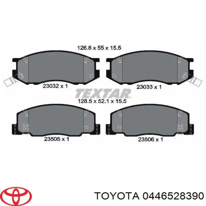 Колодки гальмівні передні, дискові 0446528390 Toyota