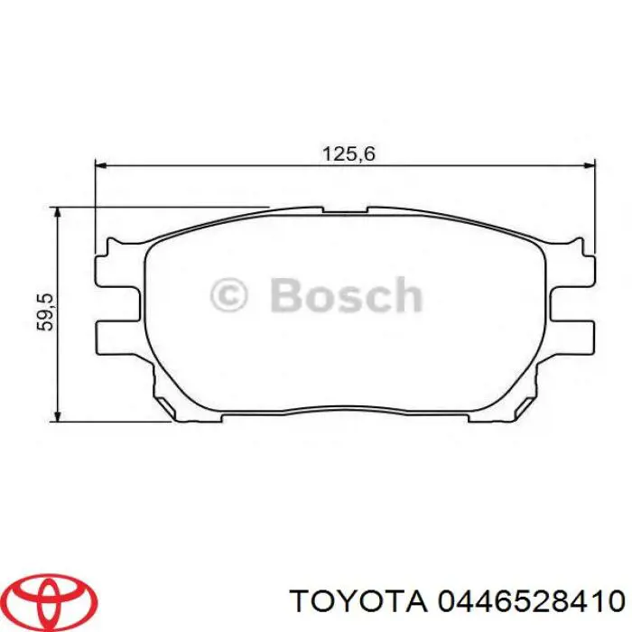 Передні тормозні колодки 0446528410 Toyota