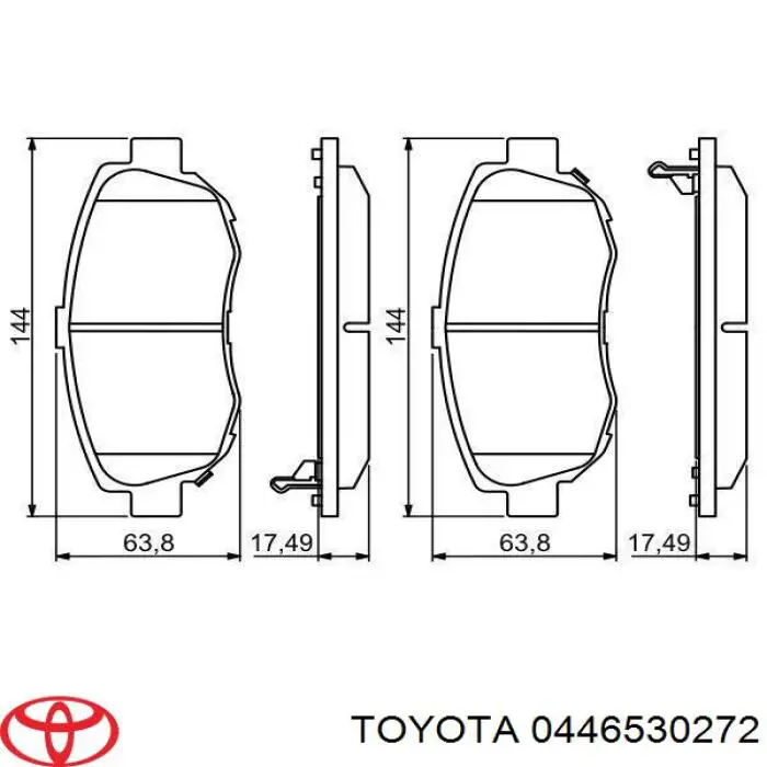 Купити 0446530272 Toyota Колодки гальмівні передні, дискові