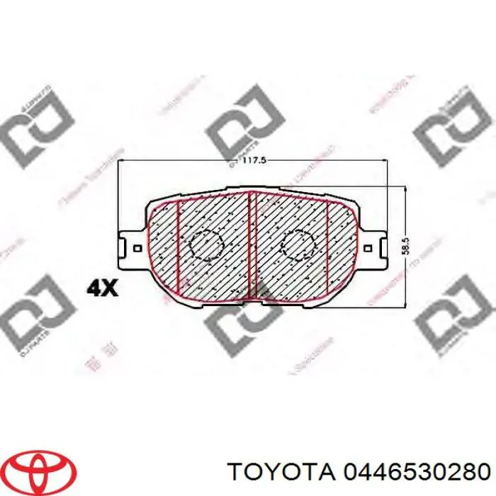Гальмівні колодки Toyota 0446530280 ціна, від 19.00 USD