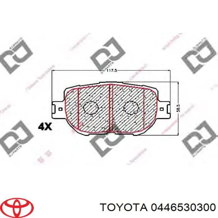 Гальмівні колодки Toyota 0446530300 ціна, від 19.02 USD
