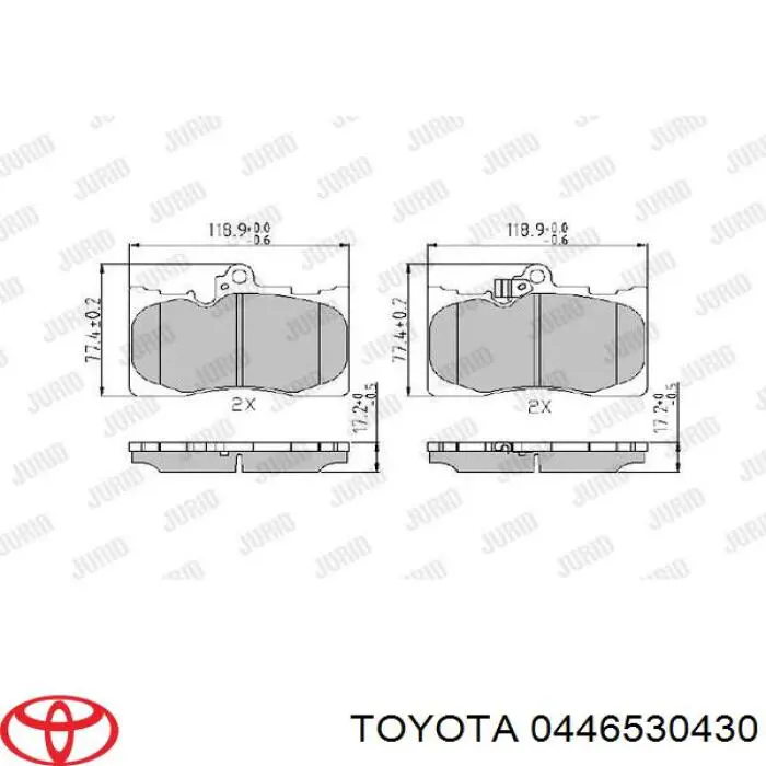 Гальмівні колодки Toyota 0446530430 ціна, від 38.12 USD