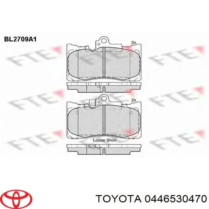 Передні тормозні колодки 0446530470 Toyota