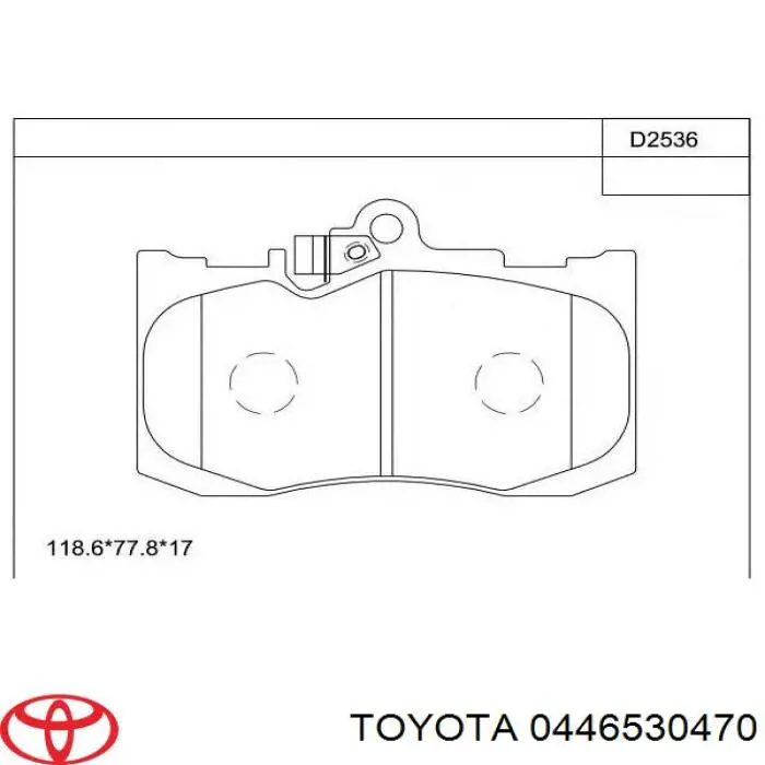 Колодки гальмівні передні, дискові 0446530470 Toyota