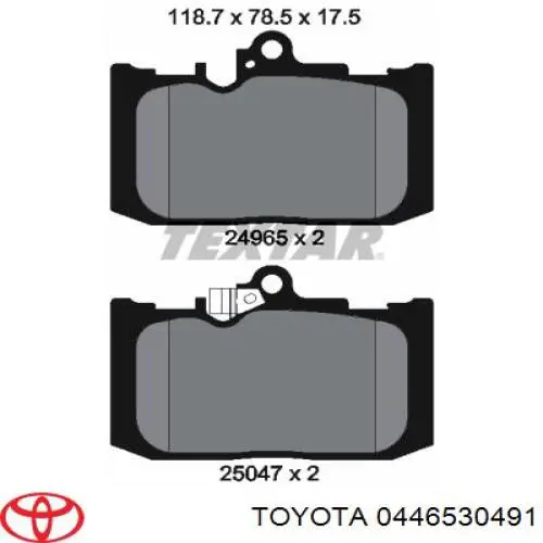 0446530491 Toyota Передні гальмівні колодки