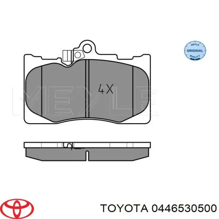 0446530500 Toyota колодки гальмівні передні, дискові