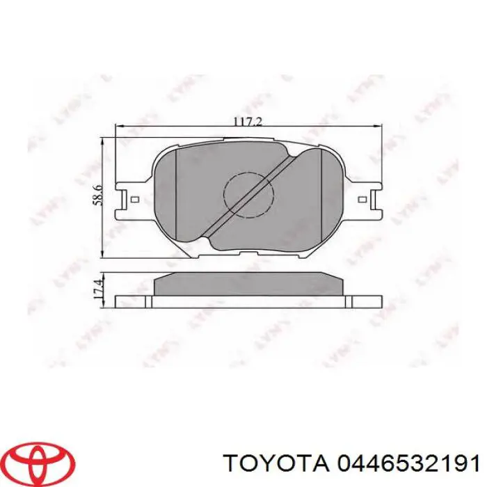 0446532191 Toyota Передні гальмівні колодки