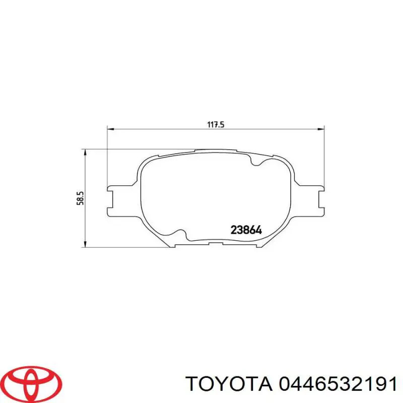 Передні тормозні колодки 0446532191 Toyota