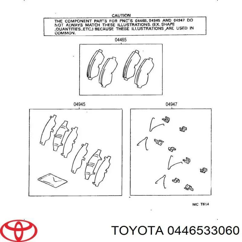 0446533060 Toyota колодки гальмівні передні, дискові