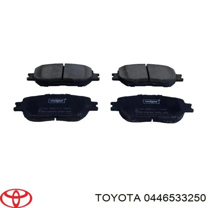 Колодки гальмівні передні, дискові 0446533250 Toyota