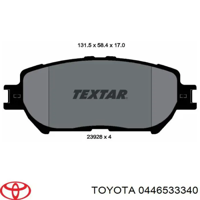 Тормозні колодки Toyota 0446533340